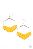 Paparazzi "Suede Solstice" Yellow Earrings Paparazzi Jewelry