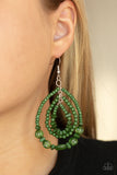 Paparazzi "Prana Party" Green Earrings Paparazzi Jewelry