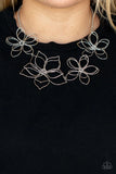 Paparazzi "Flower Garden Fashionista" Silver Necklace & Earring Set Paparazzi Jewelry