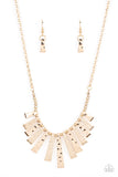 Paparazzi "The MANE Course" Gold Necklace & Earring Set Paparazzi Jewelry