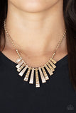 Paparazzi "The MANE Course" Gold Necklace & Earring Set Paparazzi Jewelry