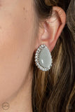Paparazzi "Downright Demure" White Clip On Earrings Paparazzi Jewelry