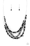 Paparazzi "Placid Pebbles" Black Necklace & Earring Set Paparazzi Jewelry