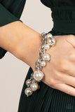 Paparazzi "Orbiting Opulence" White Bracelet Paparazzi Jewelry