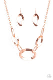 Paparazzi "METALHEAD Count Copper Necklace & Earring Set Paparazzi Jewelry