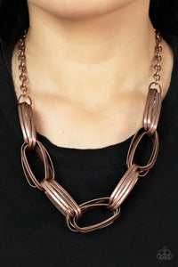 Paparazzi "Fiercely Flexing" Copper Necklace & Earring Set Paparazzi Jewelry