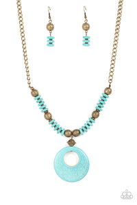 Paparazzi "Oasis Goddess" Brass Necklace & Earring Set Paparazzi Jewelry