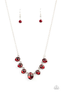 Paparazzi "Material Girl Glamour" Red Necklace & Earring Set Paparazzi Jewelry