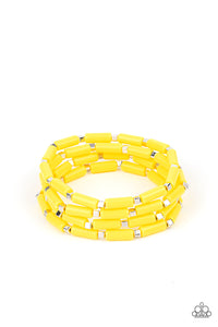 Paparazzi "Radiantly Retro" Yellow Bracelet Paparazzi Jewelry