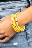 Paparazzi "Radiantly Retro" Yellow Bracelet Paparazzi Jewelry