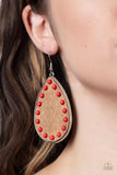 Paparazzi "Rustic Refuge" Red Earrings Paparazzi Jewelry