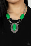 Paparazzi "Count to TENACIOUS" Green Necklace & Earring Set Paparazzi Jewelry