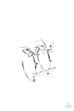 Paparazzi "Full Out Flutter" White Post Earrings Paparazzi Jewelry