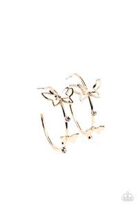 Paparazzi "Full Out Flutter" Gold Post Earrings Paparazzi Jewelry