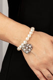 Paparazzi "Cutely Crushing" White Bracelet Paparazzi Jewelry