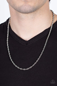 Paparazzi "Industrial Interval" Silver Mens Necklace Unisex Paparazzi Jewelry