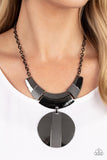 Paparazzi "Metallic Enchantress" Black Necklace & Earring Set Paparazzi Jewelry