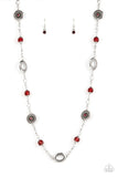 Paparazzi "Glammed Up Goals" Red Necklace & Earring Set Paparazzi Jewelry
