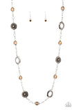 Paparazzi "Glammed Up Goals" Brown Necklace & Earring Set Paparazzi Jewelry