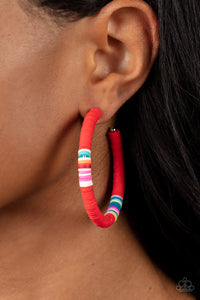 Paparazzi "Colorfully Contagious" Red Earrings Paparazzi Jewelry