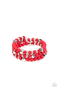 Paparazzi "Vibrant Verve" Red Bracelet Paparazzi Jewelry