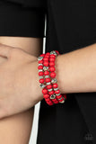 Paparazzi "Vibrant Verve" Red Bracelet Paparazzi Jewelry