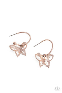Paparazzi "Butterfly Freestyle" Rose Gold Earrings Paparazzi Jewelry