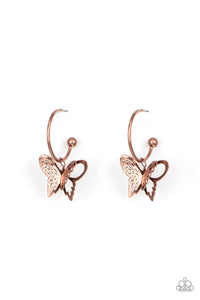 Paparazzi "Butterfly Freestyle" Copper Earrings Paparazzi Jewelry