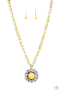 Paparazzi "Sahara Suburb" Yellow Necklace & Earring Set Paparazzi Jewelry