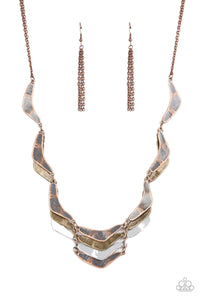 Paparazzi "Mixed Metal Mecca" Copper Necklace & Earring Set Paparazzi Jewelry