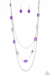 Paparazzi "Barefoot and Beachbound" Purple Necklace & Earring Set Paparazzi Jewelry