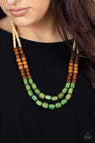 Paparazzi "Bermuda Bellhop" Green Necklace & Earring Set Paparazzi Jewelry