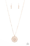 Paparazzi "Botanical Bling" Rose Gold Necklace & Earring Set Paparazzi Jewelry