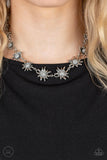 Paparazzi "Get Up and GROW" White Choker Necklace & Earring Set Paparazzi Jewelry