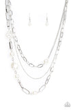 Paparazzi "Modern Innovation" White Necklace & Earring Set Paparazzi Jewelry