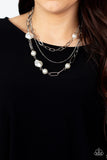 Paparazzi "Modern Innovation" White Necklace & Earring Set Paparazzi Jewelry