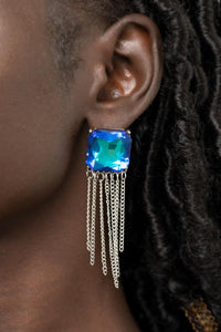 Paparazzi "Supernova Novelty" Blue Post Earrings Paparazzi Jewelry