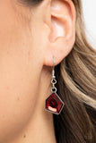 Paparazzi "Experimental Edge" Red Necklace & Earring Set Paparazzi Jewelry