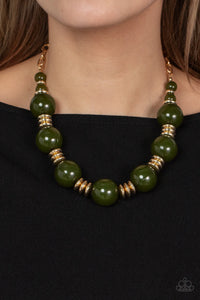 Paparazzi "Race To The Pop" Green Necklace & Earring Set Paparazzi Jewelry