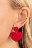Paparazzi "Just a Little Crush" Red Post Earrings Paparazzi Jewelry