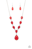 Paparazzi "Party Paradise" Red Necklace & Earring Set Paparazzi Jewelry