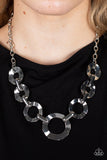 Paparazzi "Mechanical Masterpiece" Silver Necklace & Earring Set Paparazzi Jewelry
