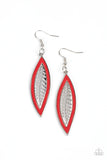Paparazzi "Leather Lagoon" Red Earrings Paparazzi Jewelry