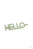 Paparazzi "Hello There" Green Hair Clip Paparazzi Jewelry