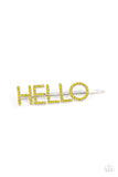 Paparazzi "Hello There" Yellow Hair Clip Paparazzi Jewelry