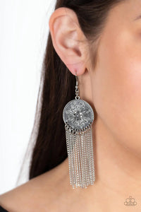 Paparazzi  "Fringe Control" Silver Earrings Paparazzi Jewelry