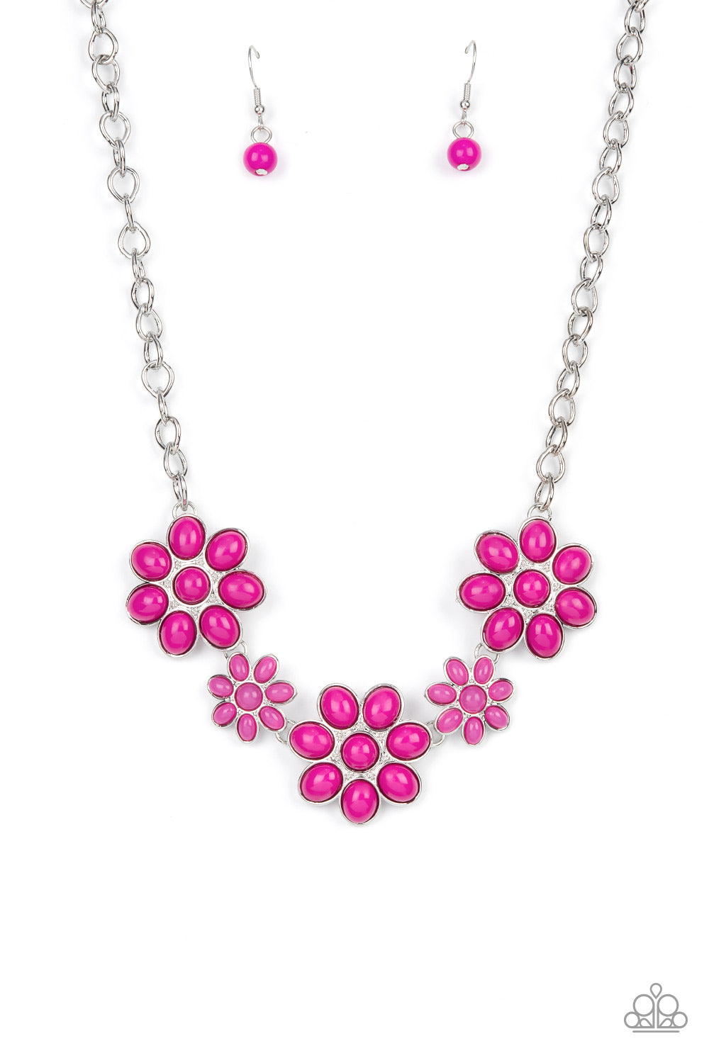 Bodacious Bouquet - Pink Flower Necklace - Paparazzi Accessories