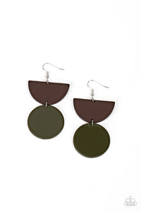 Paparazzi "Beach Bistro" Green Earrings Paparazzi Jewelry