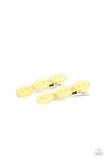 Paparazzi "Charismatically Citrus" Yellow Hair Clip Paparazzi Jewelry