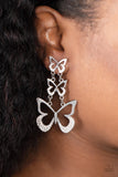 Paparazzi "Flamboyant Flutter" White Post Earrings Paparazzi Jewelry